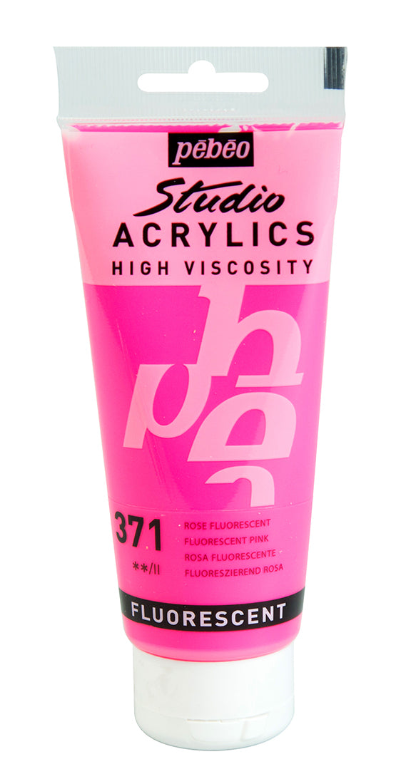 Pebeo Studio Acrylics 100ml 371 Fluoro Pink