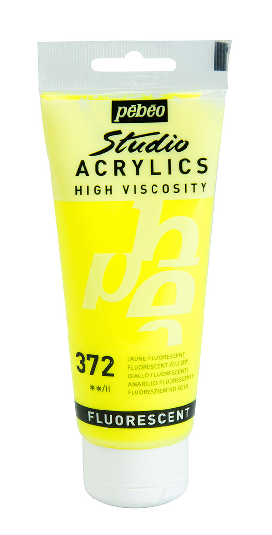 Pebeo Studio Acrylics 100ml 372 Fluoro Yellow