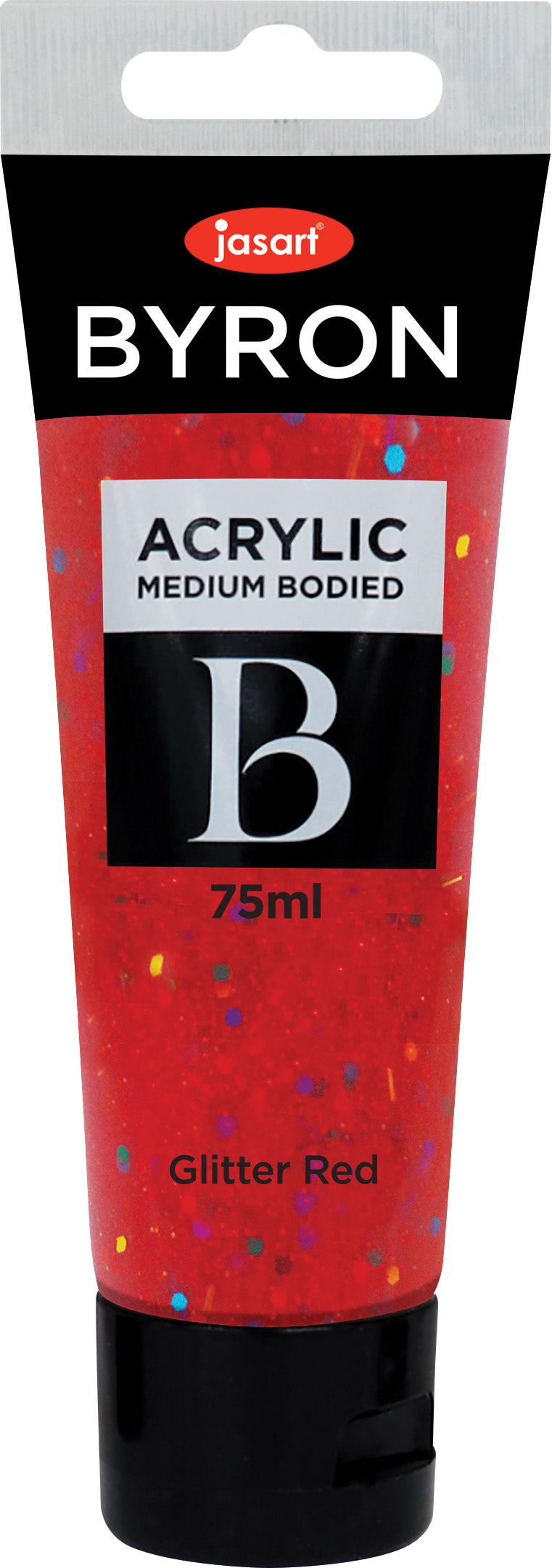 Jasart Byron Acrylic Paint 75ml Glitter Red