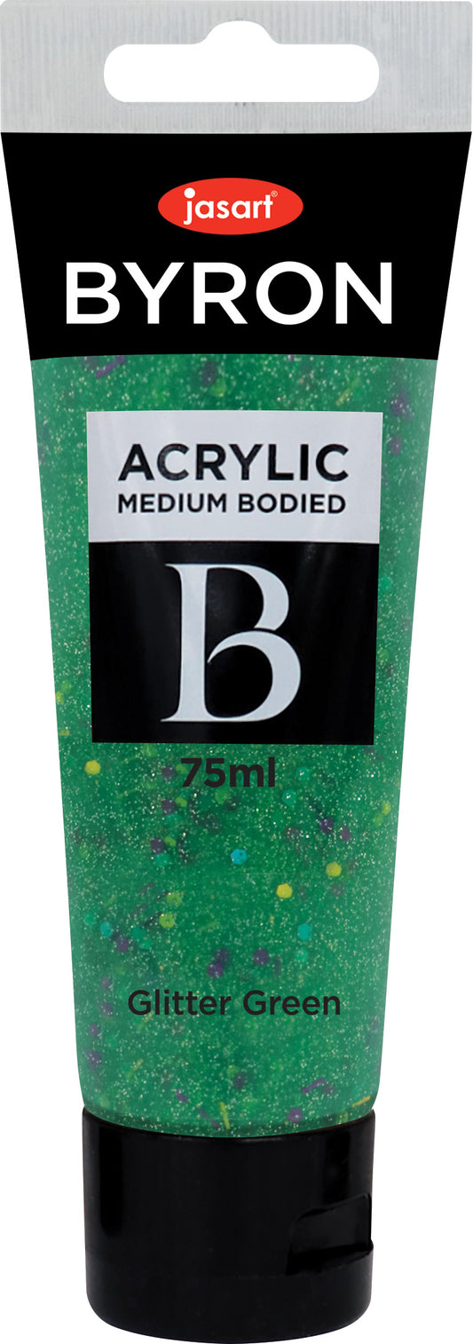 Jasart Byron Acrylic Paint 75ml Glitter Green