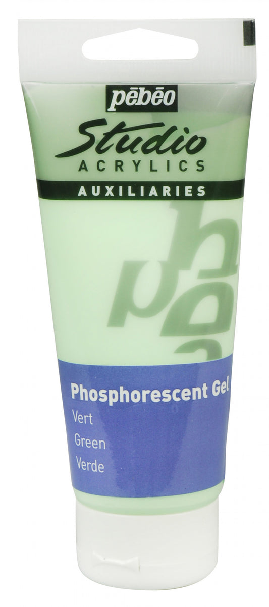 Pebeo Studio Acrylics 100ml Phosphorescent Gel Green