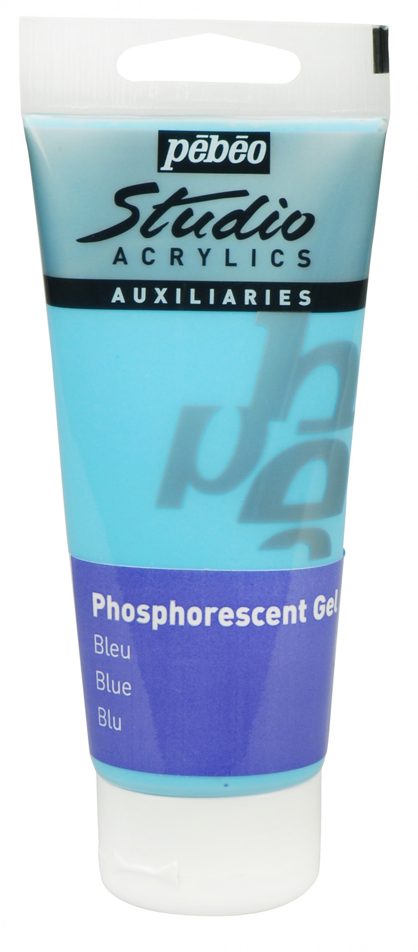 Pebeo Studio Acrylics 100ml Phosphorescent Gel Blue