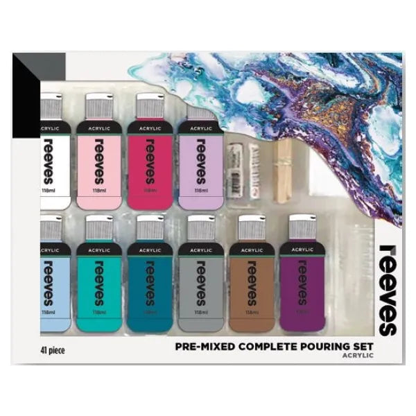 Reeves Pre-Mixed Acrylic Pour Paint Set 41