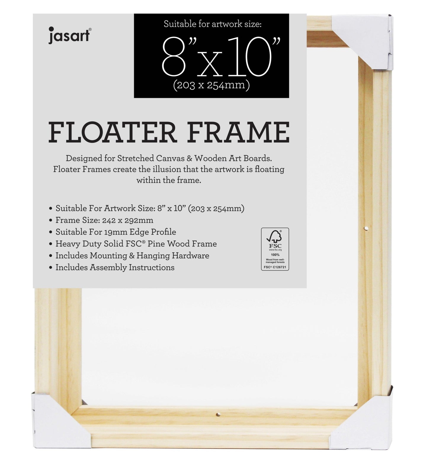 Jasart Floater Frame Thin Edge 8 x 10" Natural