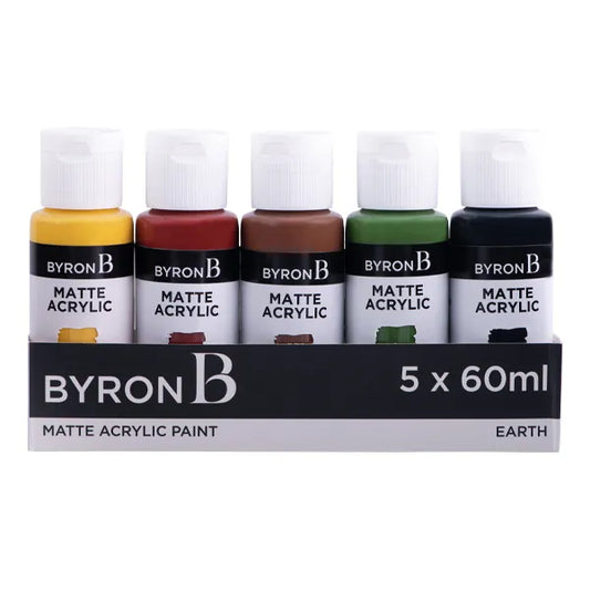 Byron Matte Acrylic Paint 60ml Set 5 Earth