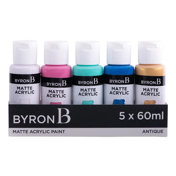 Byron Matte Acrylic Paint 60ml Set 5 Antique