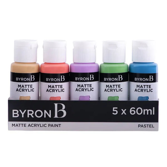 Byron Matte Acrylic Paint 60ml Set 5 Pastel