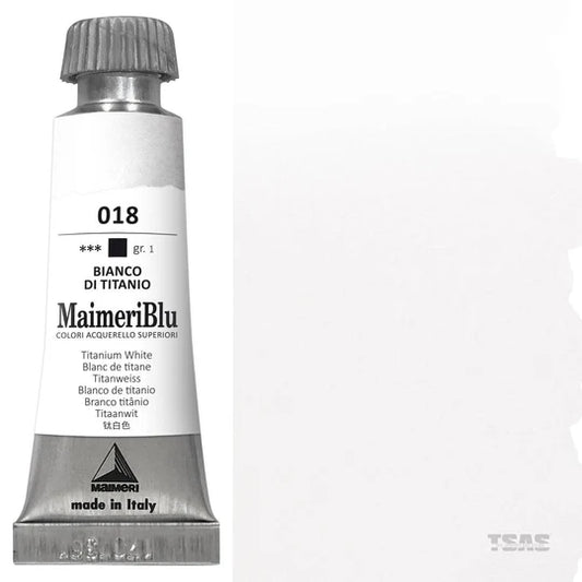 Maimeri Blu Watercolour 12ml Series 1 Titanium White 018