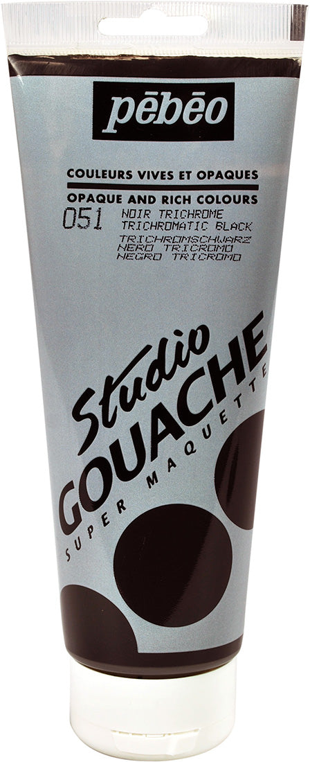 Pebeo Studio Gouache 220ml Trichromatic Black