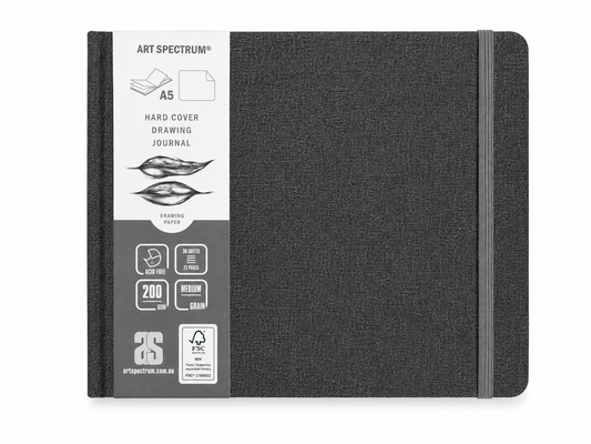 AS Watercolour Hard Cover Drawing Journal Grey Linen 200gsm A5