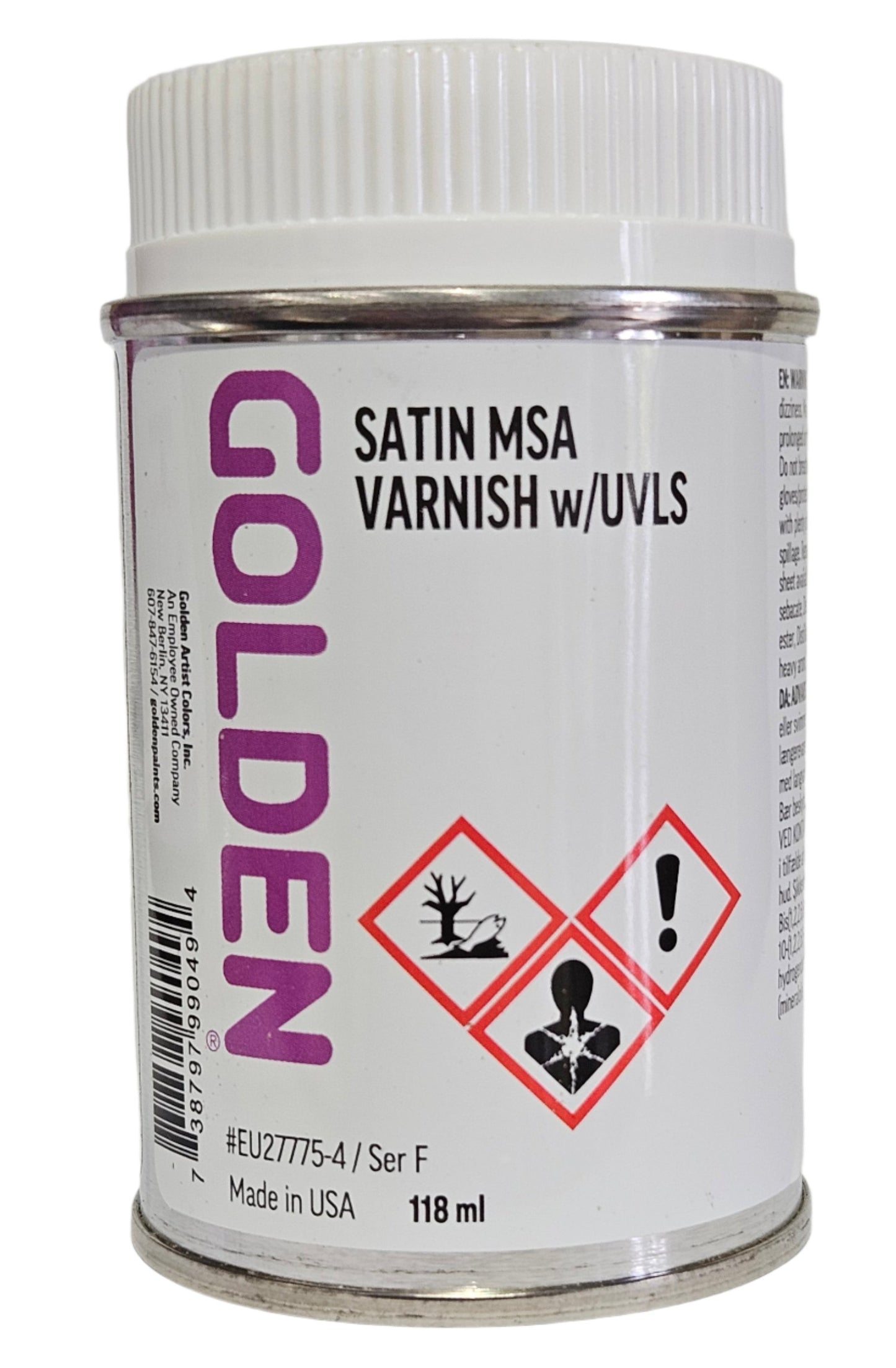 Golden Satin MSA (Mineral Spirit Acrylic) Varnish with UVLS 118ml