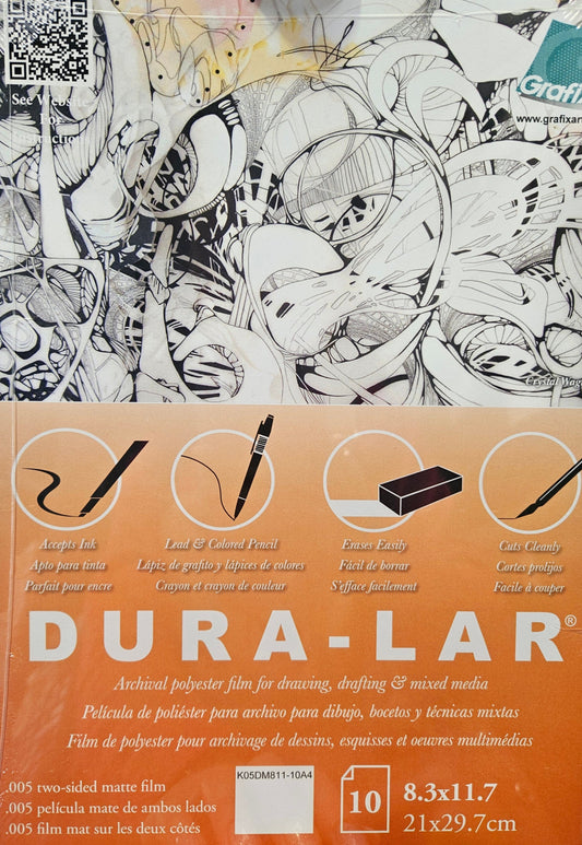 Grafix Dura-Lar Matte Sheets A4 Pkt of 10 .005