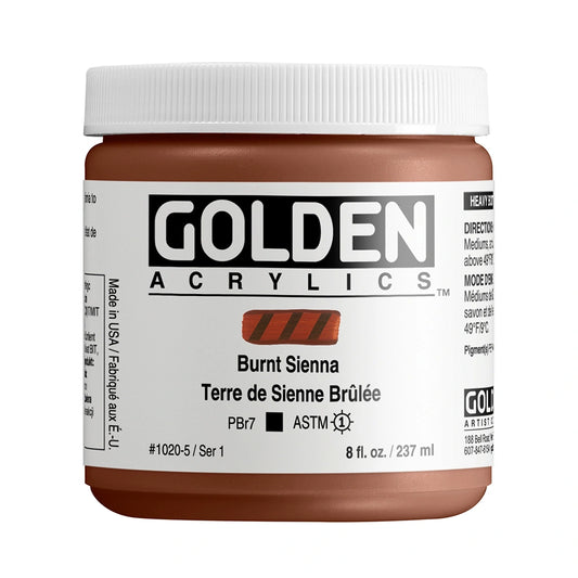 Golden Heavy Body Acrylic 237ml Burnt Sienna