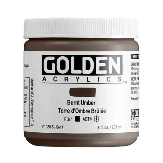 Golden Heavy Body Acrylic 237ml Burnt Umber