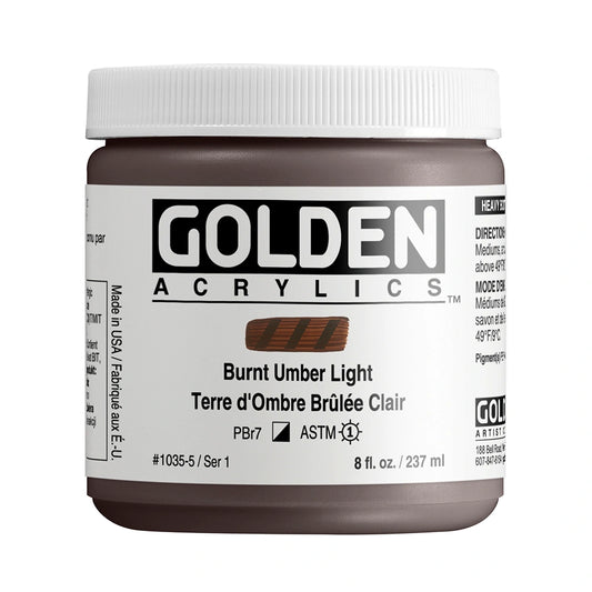 Golden Heavy Body Acrylic 237ml Burnt Umber Light