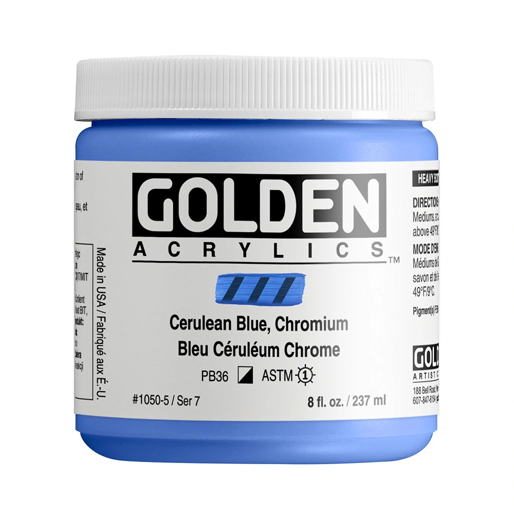 Golden Heavy Body Acrylic 237ml Cerulean Blue Chromium