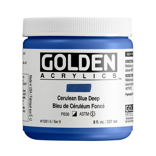 Golden Heavy Body Acrylic 237ml Cerulean Blue Deep