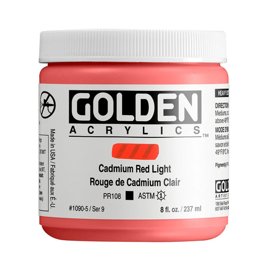 Golden Heavy Body Acrylic 237ml Cadmium Red Light