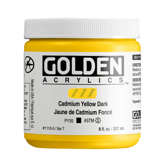 Golden Heavy Body Acrylic 237ml Cadmium Yellow Dark