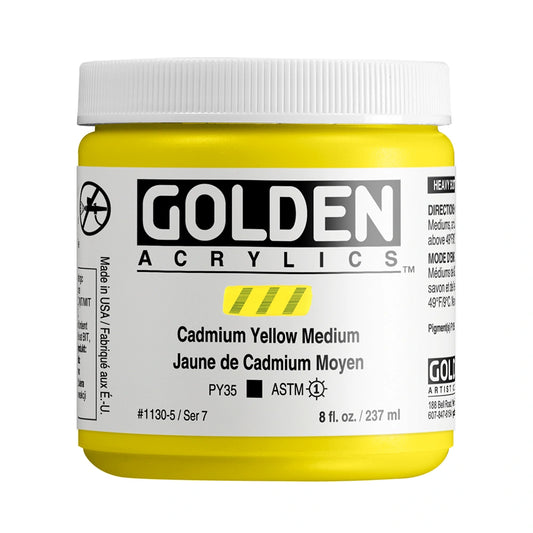 Golden Heavy Body Acrylic 237ml Cadmium Yellow Medium