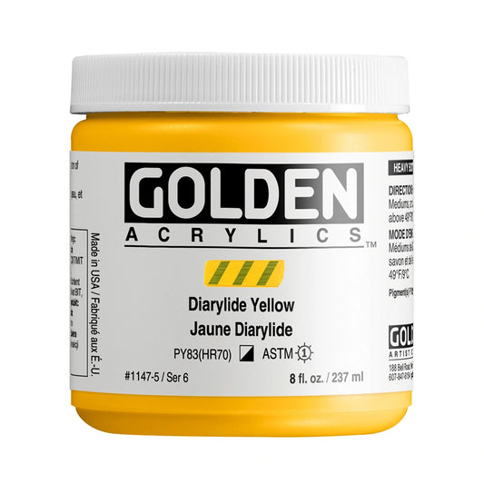 Golden Heavy Body Acrylic 237ml Diarylide Yellow