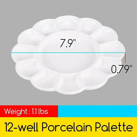 Meeden Porcelain 12 Well Flower Palette 7.9 x 7.9''