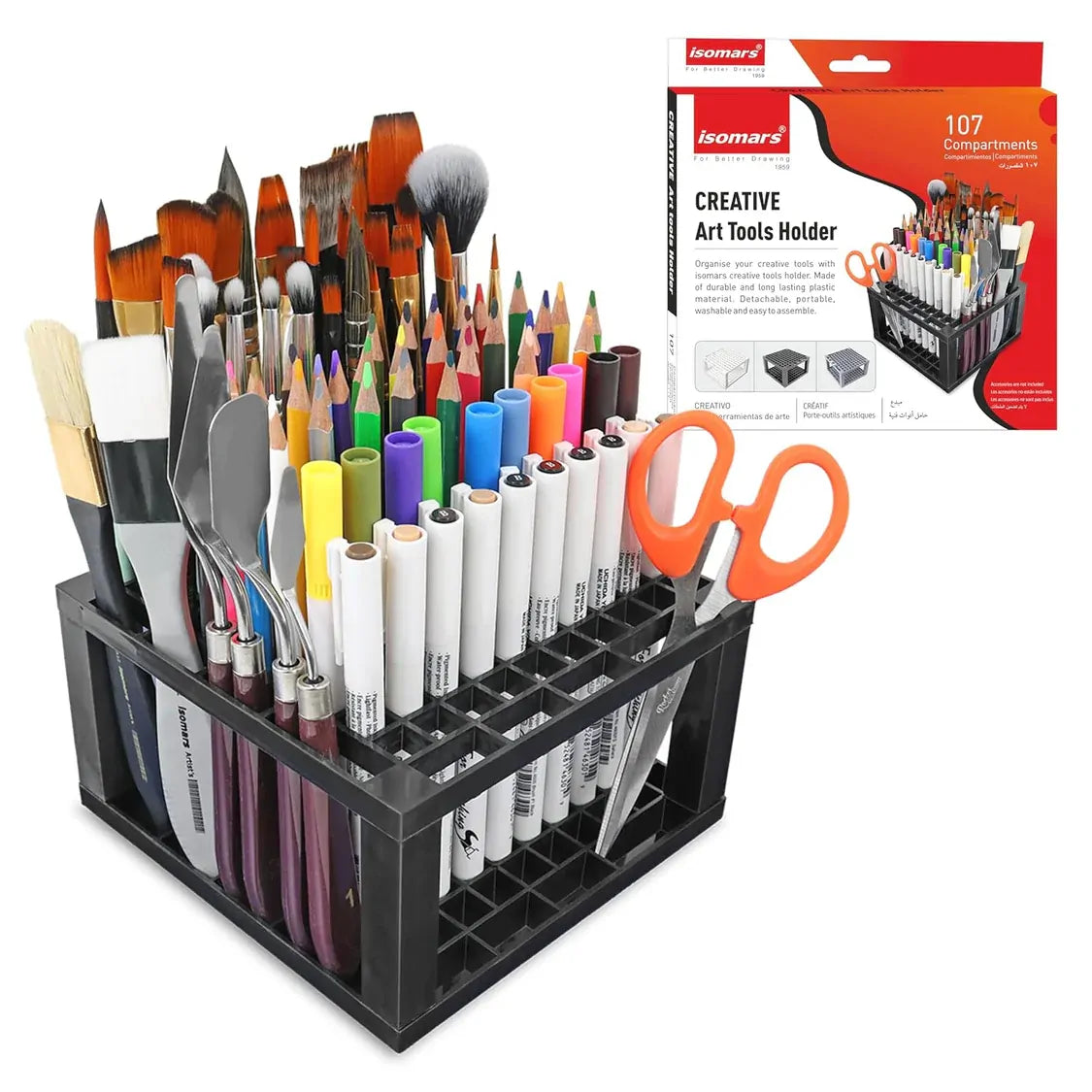 Art Tool Holder Black 107 Holes 9 x 16cm