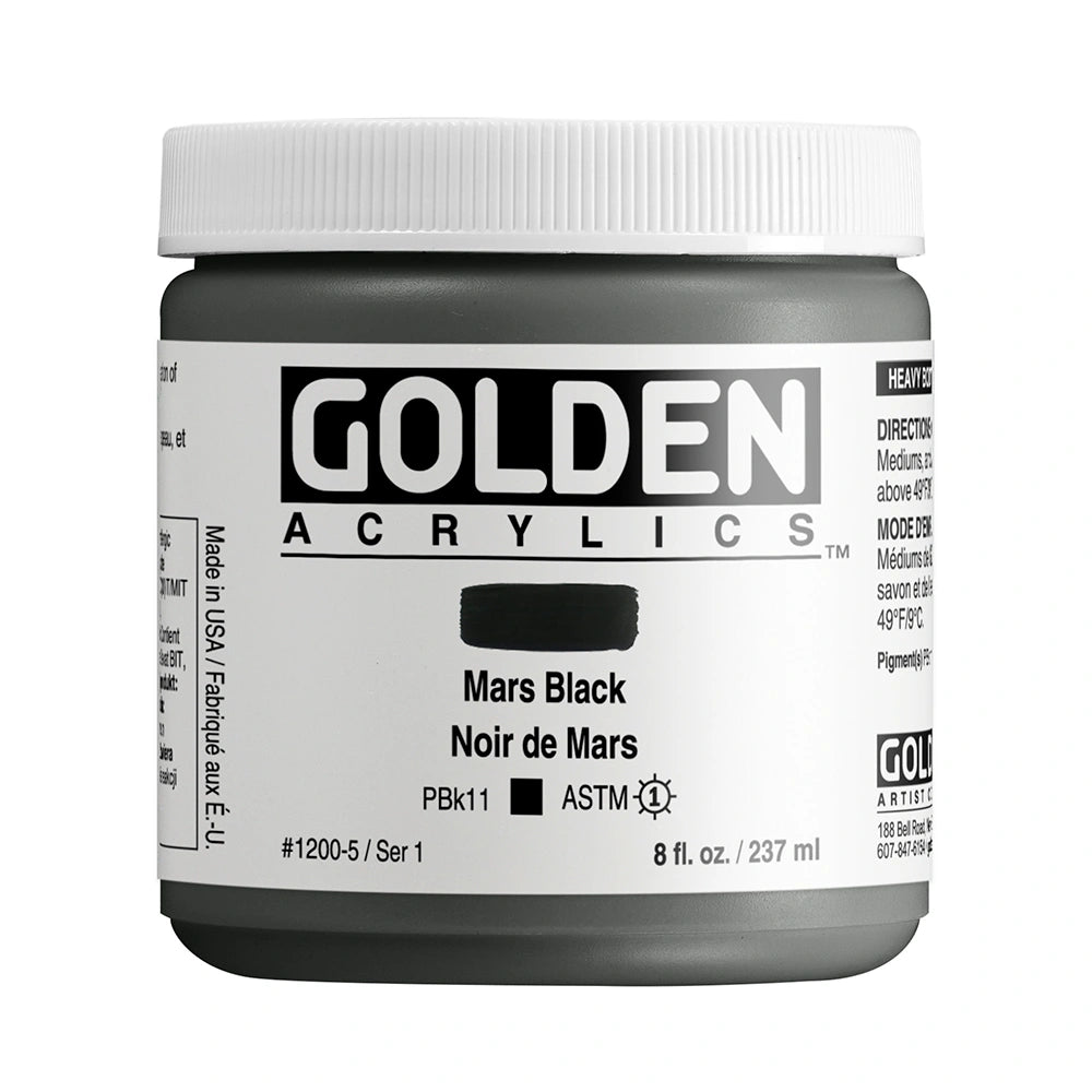 Golden Heavy Body Acrylic 237ml Mars Black