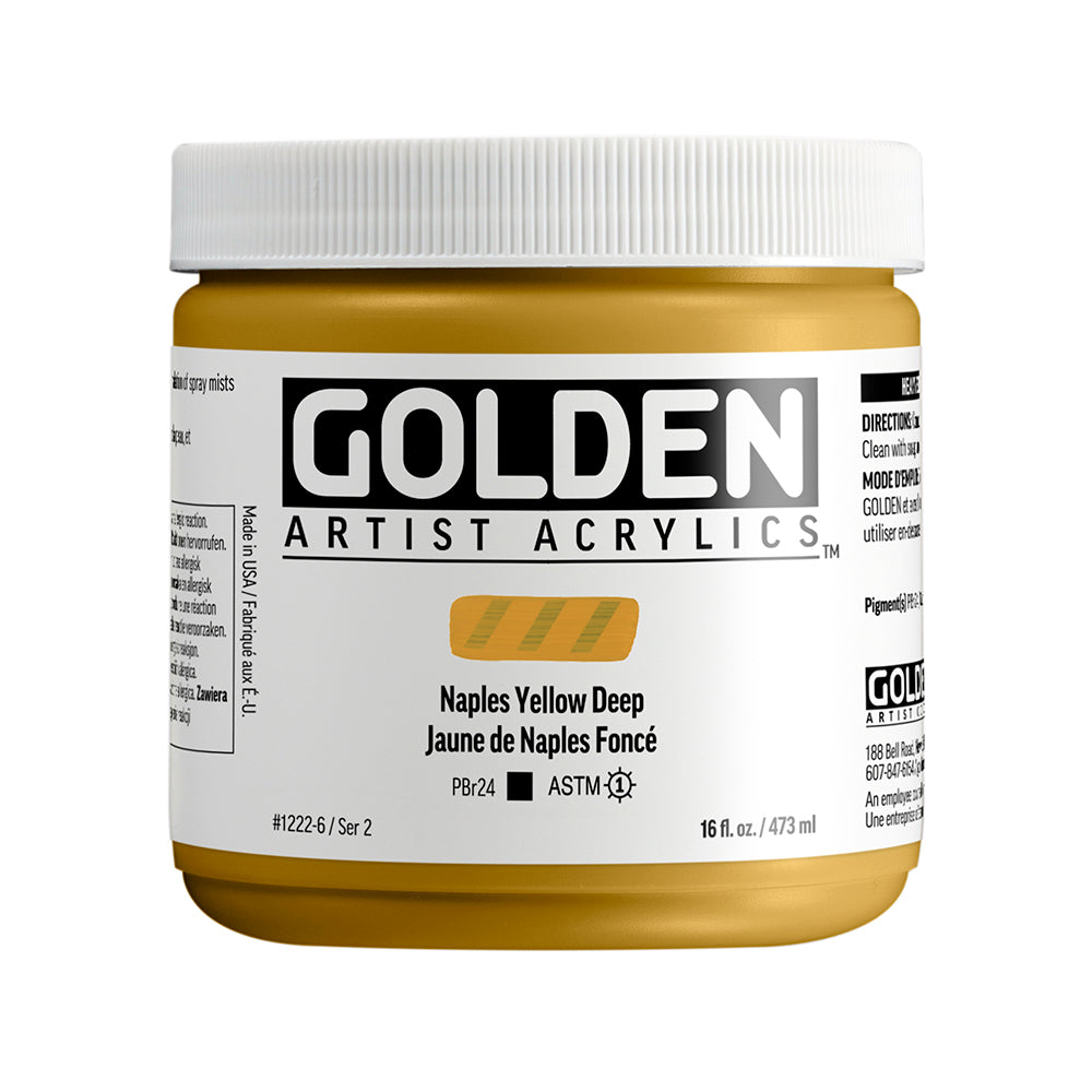 Golden Heavy Body Acrylic 473ml Naples Yellow Deep