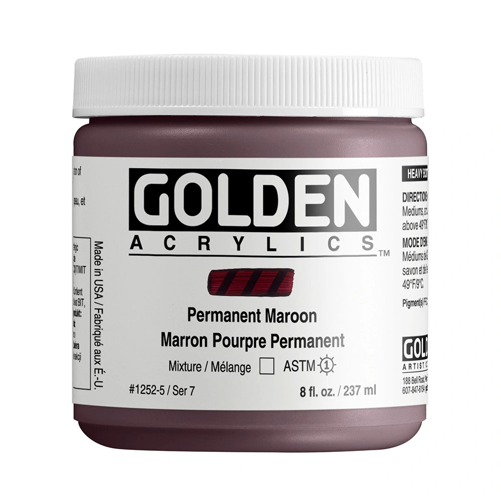 Golden Heavy Body Acrylic 237ml Permanent Maroon