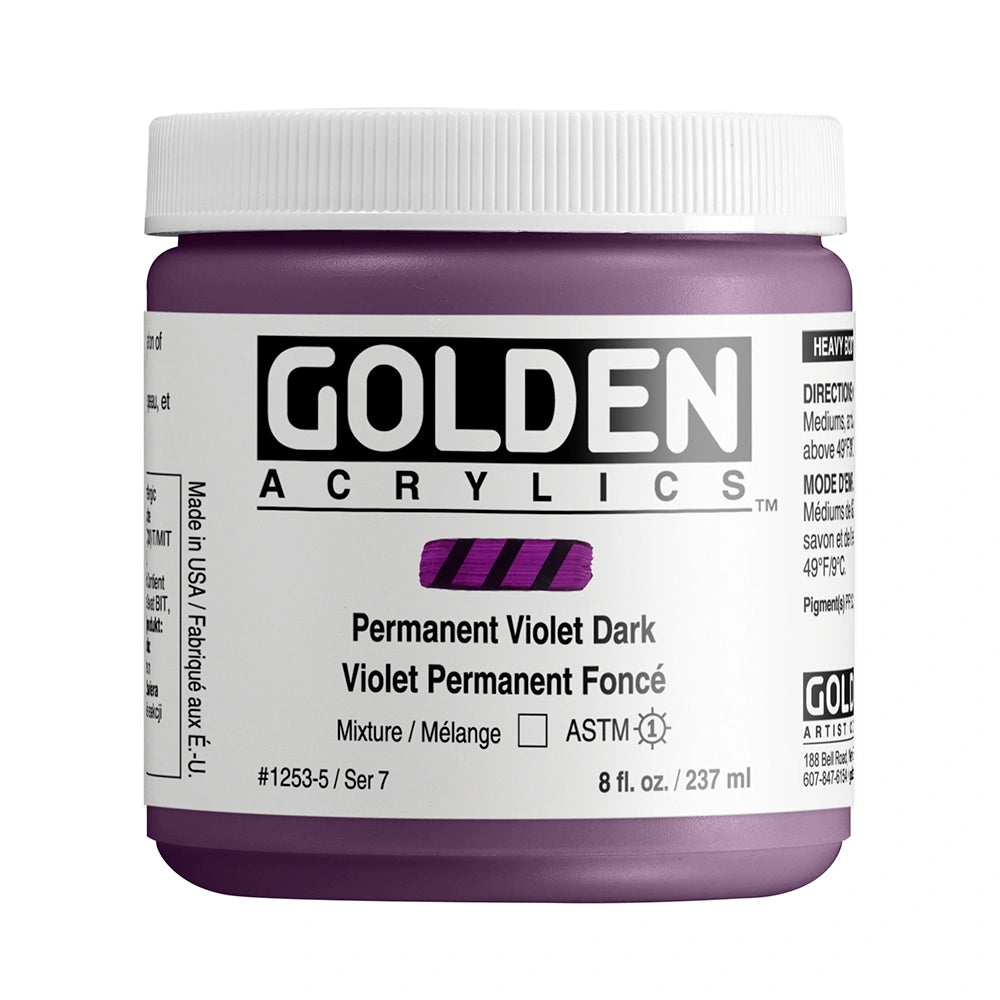 Golden Heavy Body Acrylic 237ml Permanent Violet Dark