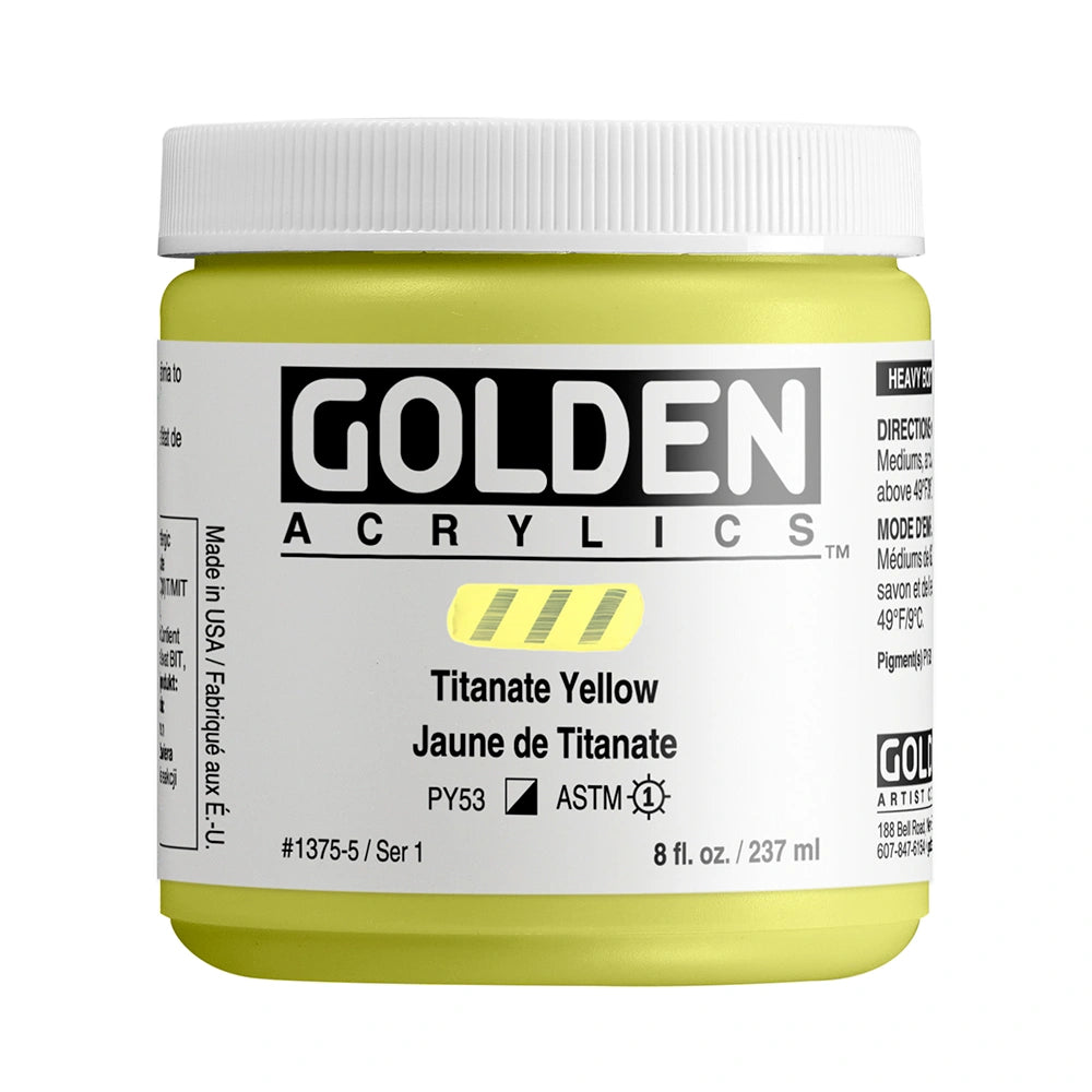 Golden Heavy Body Acrylic 237ml Titanate Yellow