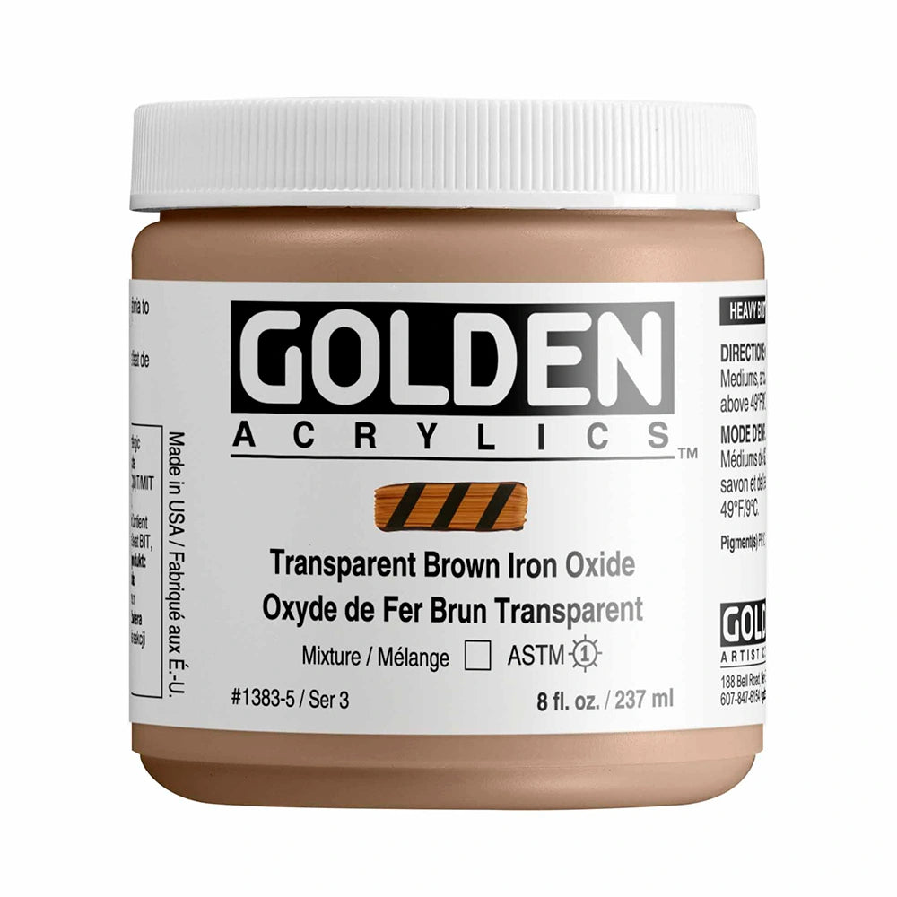 Golden Heavy Body Acrylic 237ml Transparent Brown Iron Oxide