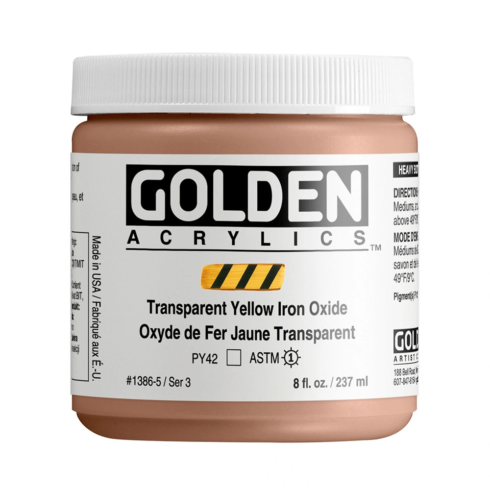 Golden Heavy Body Acrylic 237ml Transparent Yellow Iron Oxide