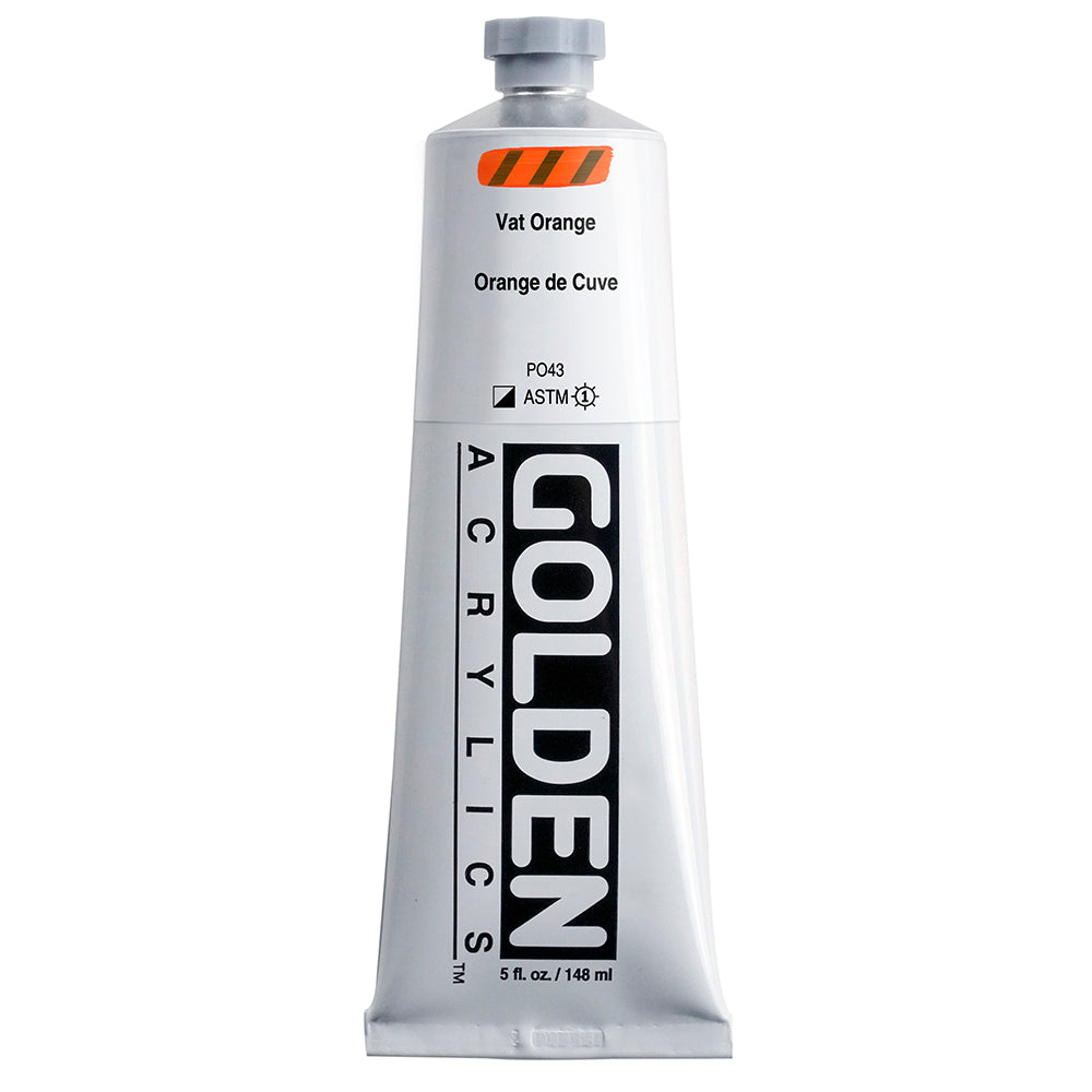 Golden Heavy Body Acrylic 148ml Vat Orange