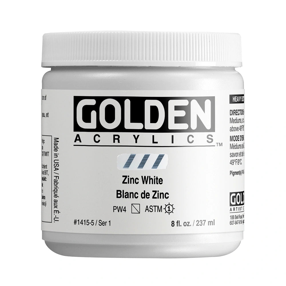 Golden Heavy Body Acrylic 237ml Zinc White