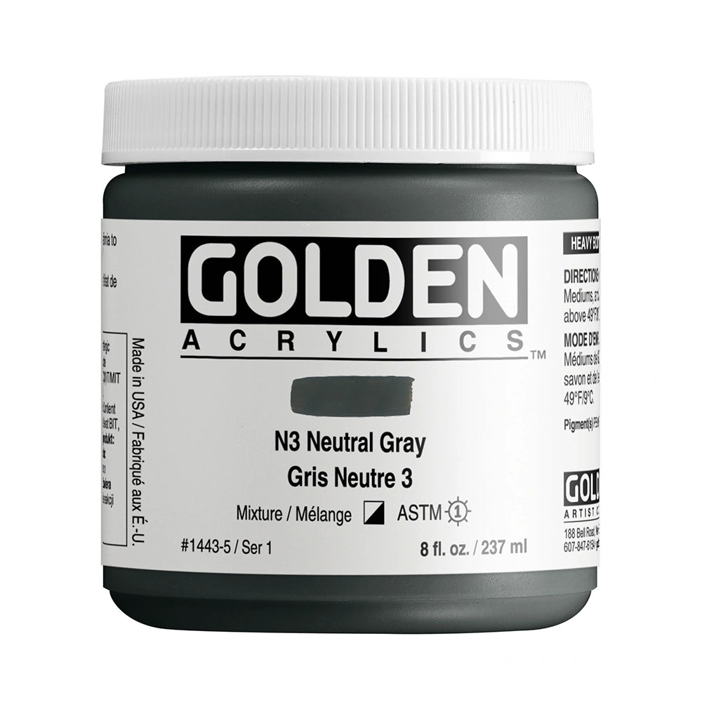 Golden Heavy Body Acrylic 237ml Neutral Gray N3