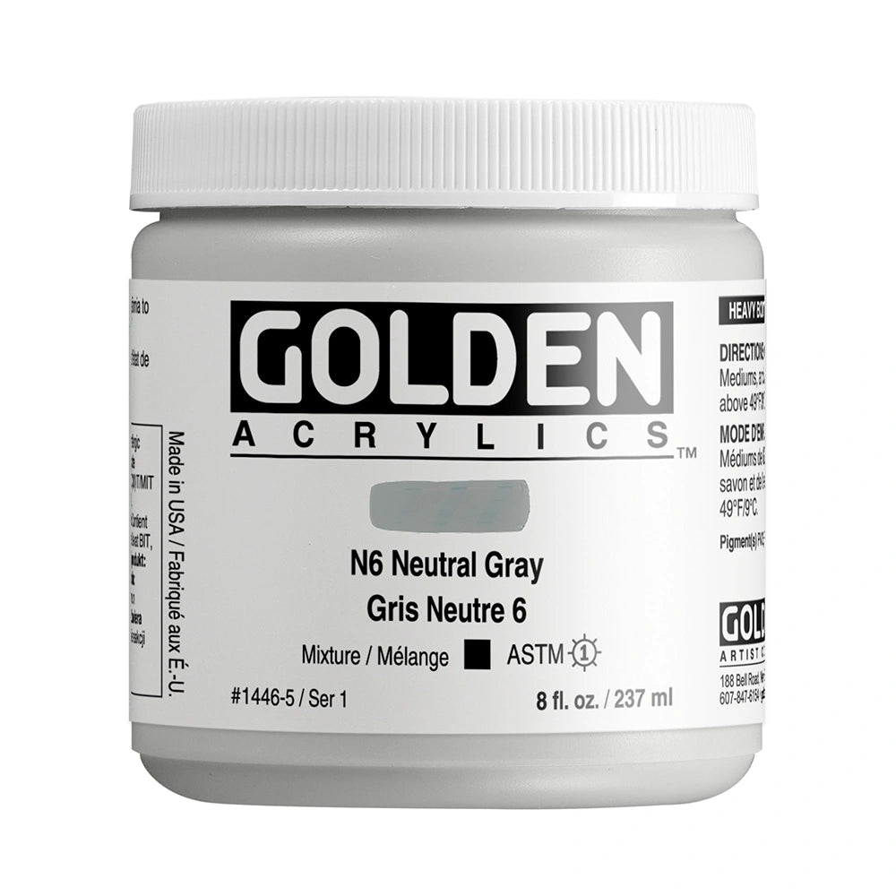 Golden Heavy Body Acrylic 237ml Neutral Gray N6