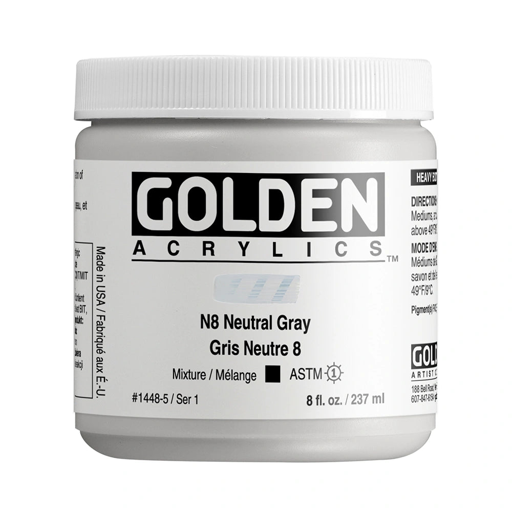 Golden Heavy Body Acrylic 237ml Neutral Gray N8