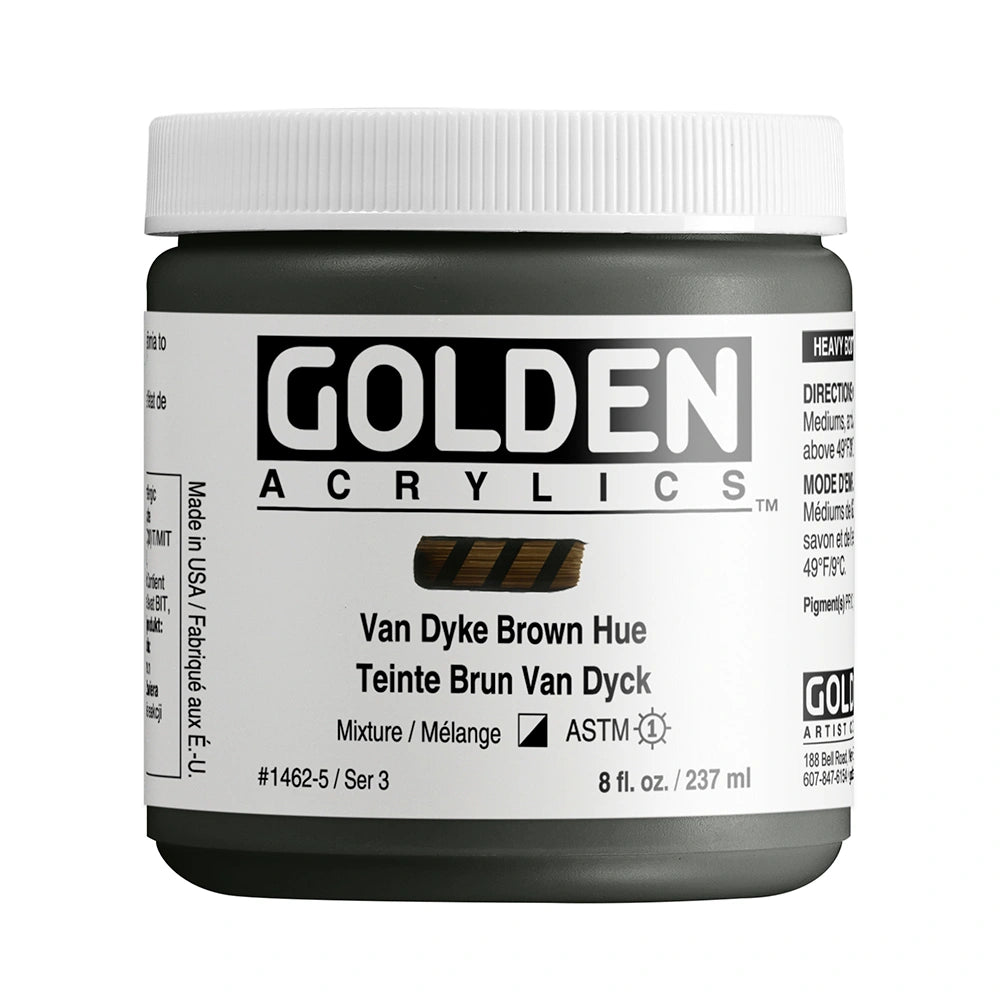 Golden Heavy Body Acrylic 237ml Van Dyke Brown Hue