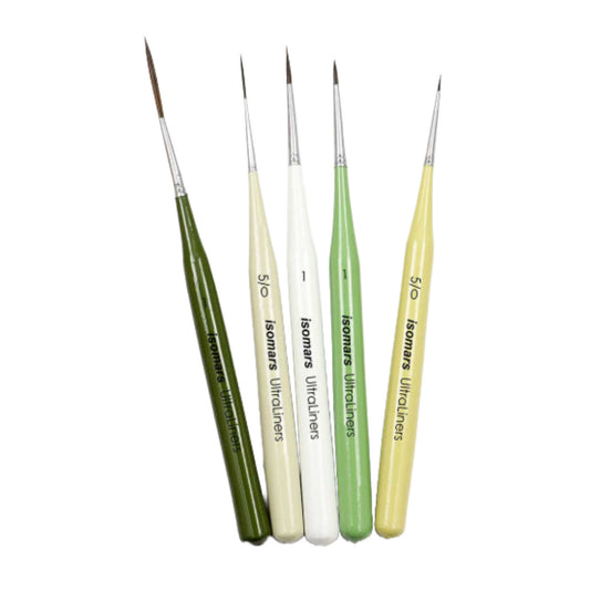 Isomars Ultra Liner Brush Set of 5 (Green Handles)