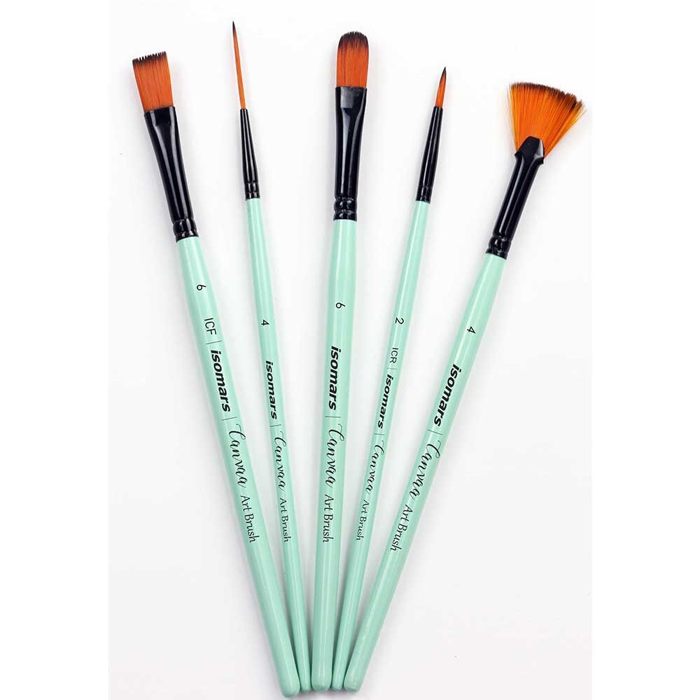 Isomars Canvaa Brush Assorted Set of 5 (Mint Handle)