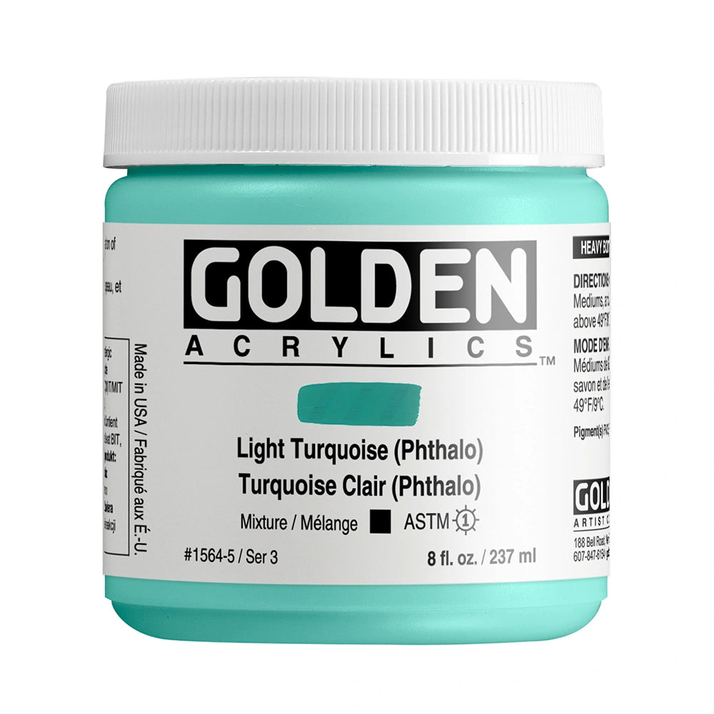 Golden Heavy Body Acrylic 237ml Light Turquois (Phthalo)