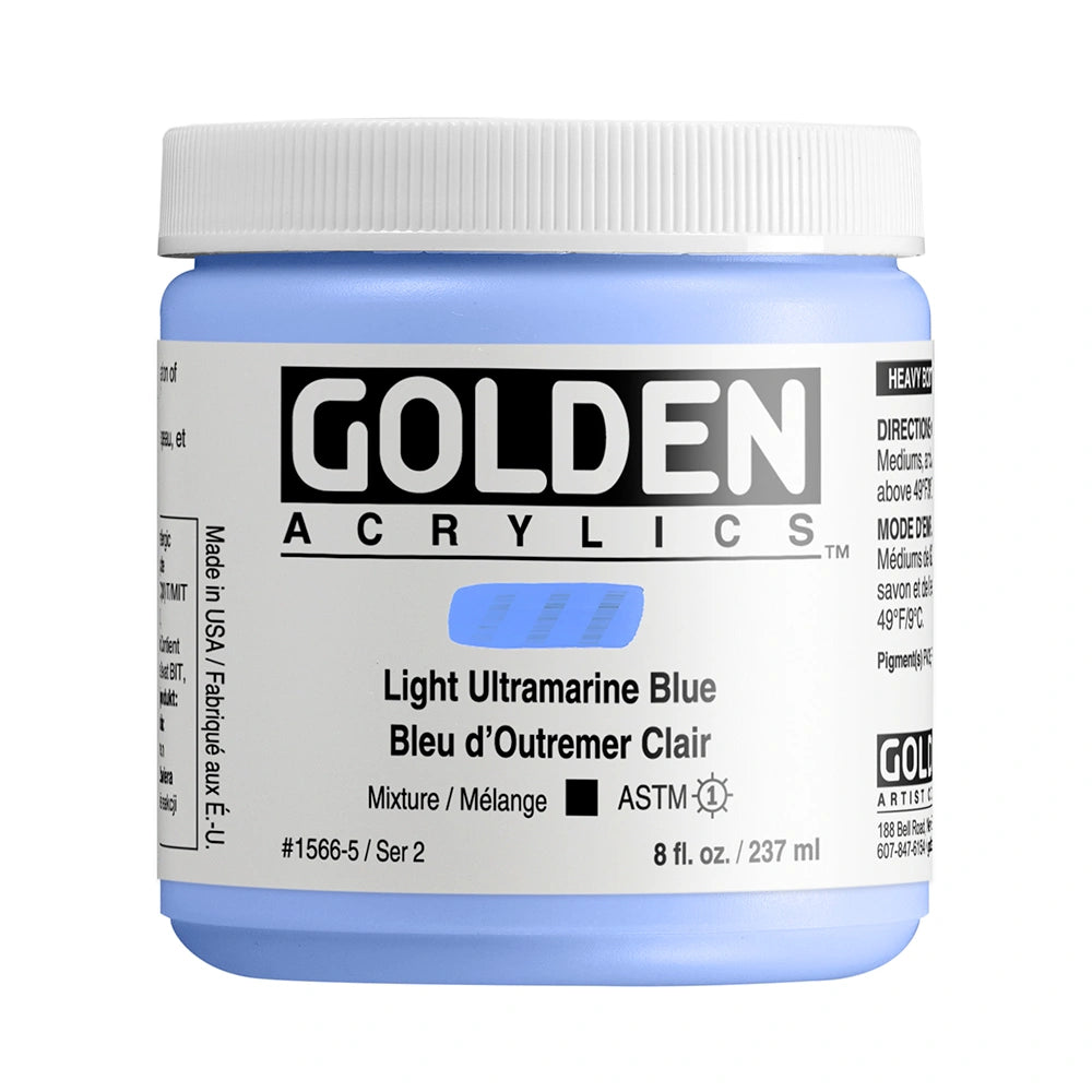 Golden Heavy Body Acrylic 237ml Light Ultramarine Blue