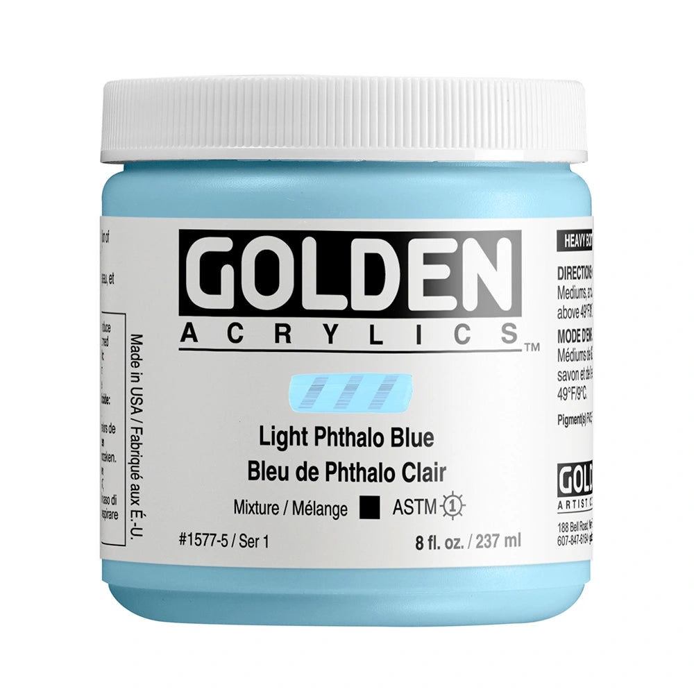 Golden Heavy Body Acrylic 237ml Light Phthalo Blue