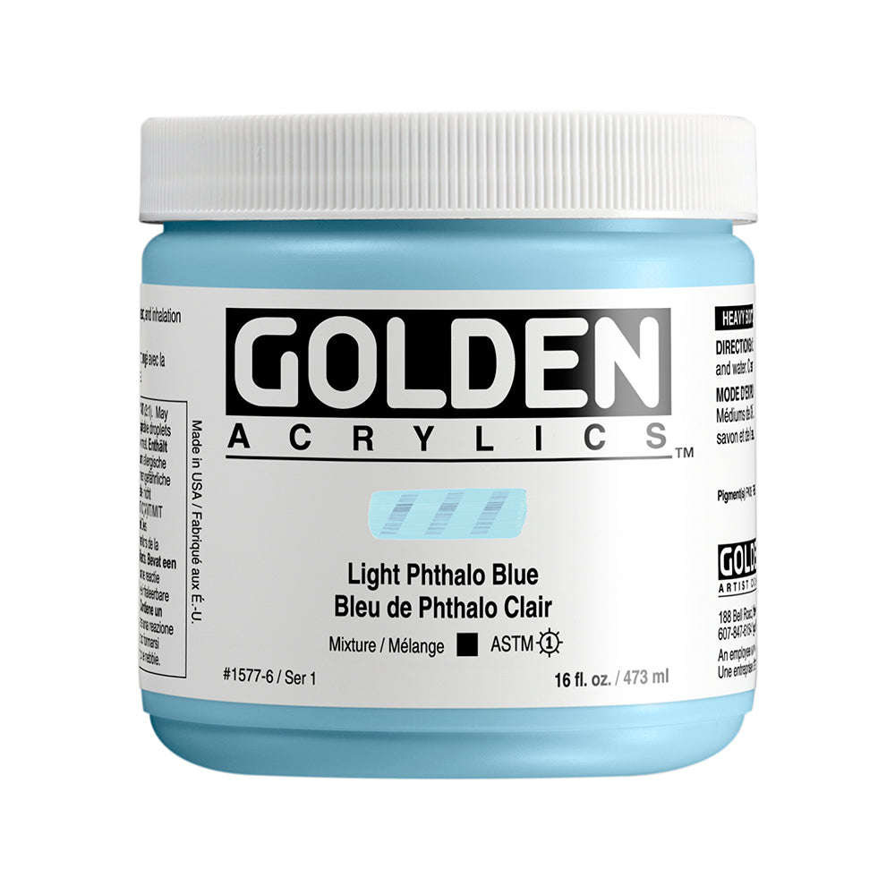 Golden Heavy Body Acrylic 473ml Light Phthalo Blue