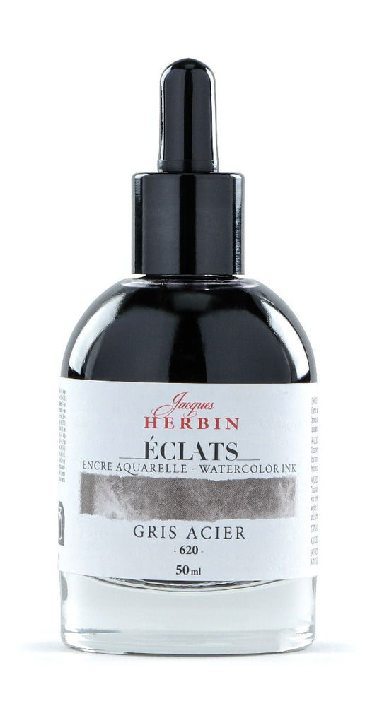 Eclats Watercolour Ink 50ml Gris Acier / Steel Grey (discontinued & online ony)