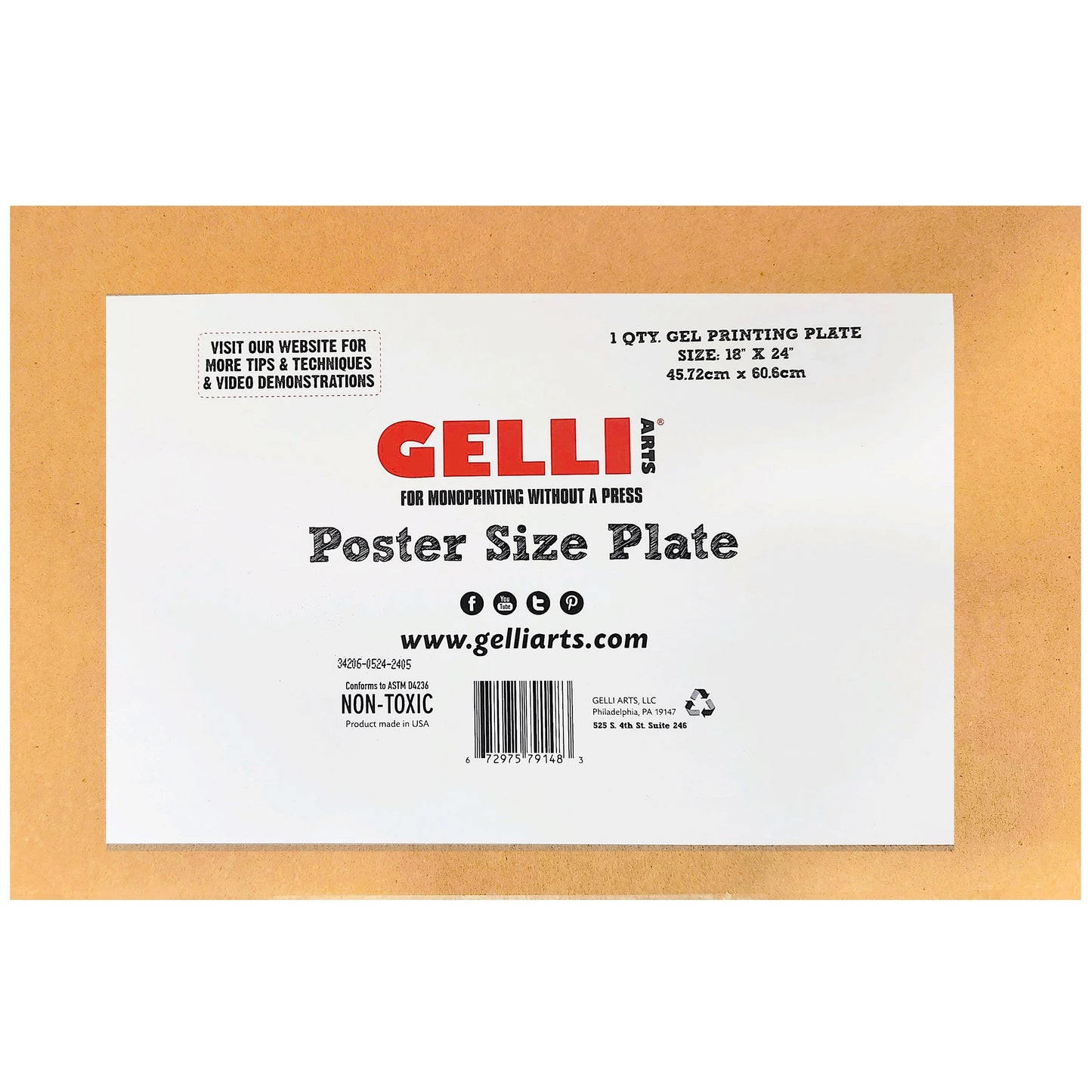 Gelli Arts Gel Printing Plate 18 x 24" (457 X 610mm)