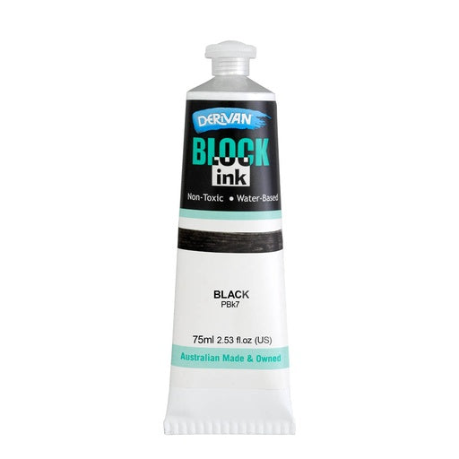 Derivan Block Printing Ink 75ml Black