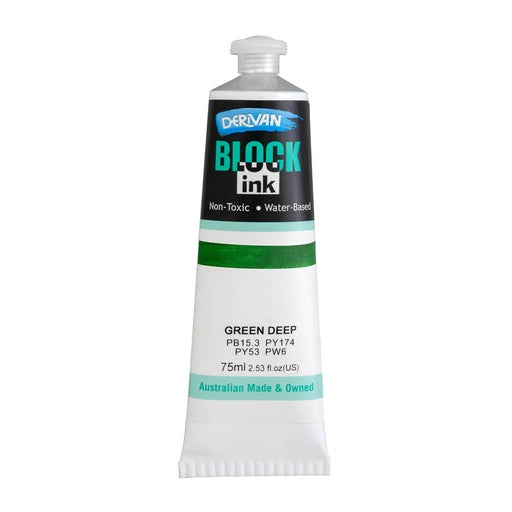 Derivan Block Printing Ink 75ml Green Deep – theartshop.com.au